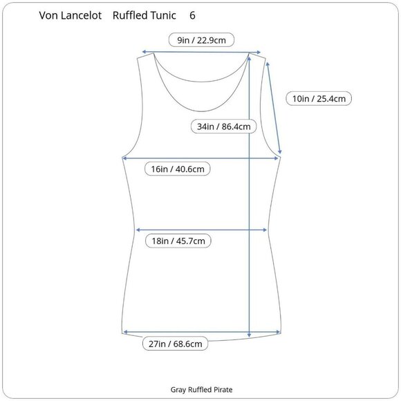 Ruffled Poets Tunic Top Pirate Gray Costume Masquerade Size 6 Von Lancelot Mardi - Picture 11 of 11